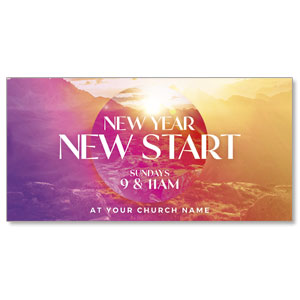 New Year New Start 11" x 5.5" Oversized Postcards