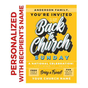 Back to Church Sunday Celebration Personalized IC