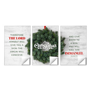 Christmas At Wreath Triptych 24 x 36 Quick Change Art