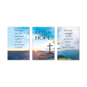 Sunrise Easter Brings Hope Triptych 23" x 34.5" Rigid Wall Art