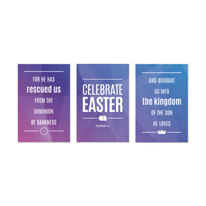 Bright Gradient Easter Triptych 23" x 34.5" Rigid Wall Art