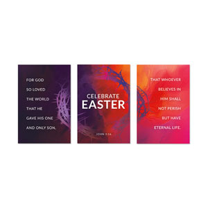 Vibrant Paint Easter Triptych 23" x 34.5" Rigid Wall Art