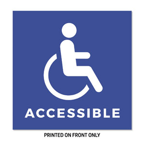 Wheelchair Accessible Blue 23" x 23" Rigid Sign