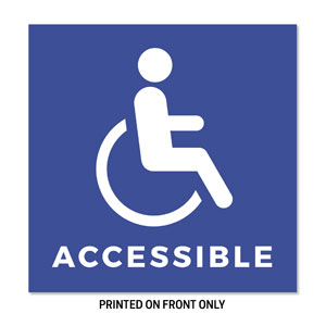 Wheelchair Accessible Blue 34.5" x 34.5" Rigid Sign