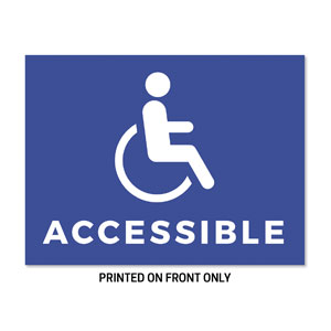 Wheelchair Accessible Blue 23" x 17.25" Rigid Sign