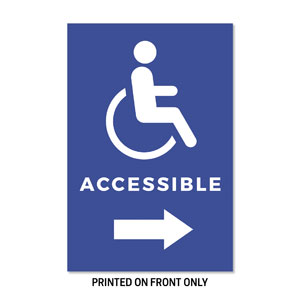 Wheelchair Accessible Blue 23" x 34.5" Rigid Sign