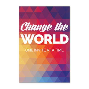 Geometric Bold Change the World 23" x 34.5" Rigid Sign