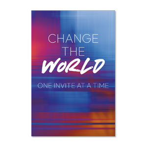 Colorful Blur Change the World 23" x 34.5" Rigid Sign