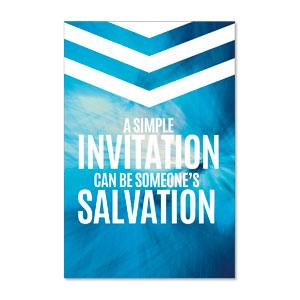 Chevron Blue Simple Invitation 23" x 34.5" Rigid Sign