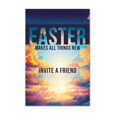 Easter Colorful Clouds Invite A Friend 