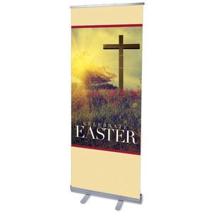Celebrate Easter Cross 2'7" x 6'7"  Vinyl Banner
