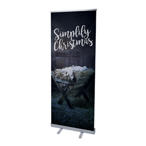 Simplify Christmas Manger 2'7" x 6'7"  Vinyl Banner