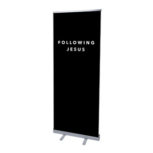 Following Jesus 2'7" x 6'7"  Vinyl Banner