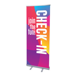 Curved Colors Check-In 2'7" x 6'7"  Vinyl Banner