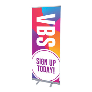 Curved Colors VBS Sign Up 2'7" x 6'7"  Vinyl Banner