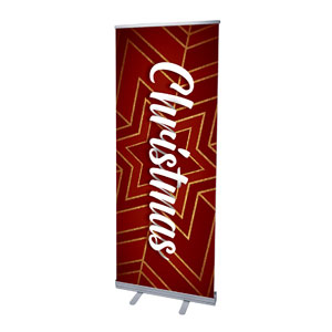 Red and Gold Snowflake 2'7" x 6'7"  Vinyl Banner