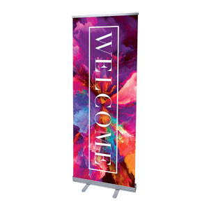 Easter Color Smoke Welcome 2'7" x 6'7"  Vinyl Banner