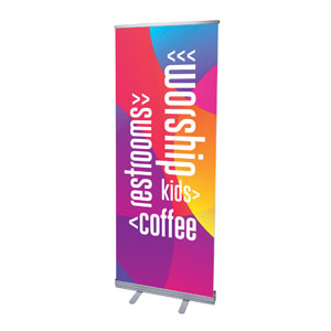 Curved Colors Directional 2'7" x 6'7"  Vinyl Banner