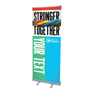 BTCS Stronger Together Your Text 2'7" x 6'7"  Vinyl Banner