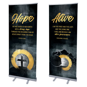 Hope Is Alive Gold Pair 2'7" x 6'7"  Vinyl Banner