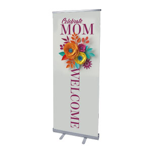 Mother's Day Paper Flowers 2'7" x 6'7"  Vinyl Banner