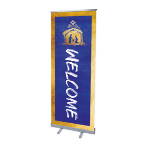 Joy to the World Nativity 2'7" x 6'7"  Vinyl Banner