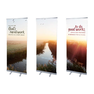 Sunrise Stream Eph 2:10 2'7" x 6'7"  Vinyl Banner