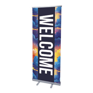 Easter Colorful Clouds 2'7" x 6'7"  Vinyl Banner