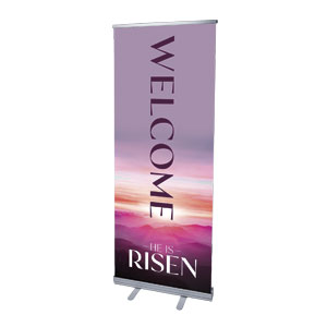 Risen Pink Sunrise 2'7" x 6'7"  Vinyl Banner