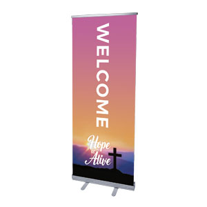 Hope Is Alive Sunrise Cross 2'7" x 6'7"  Vinyl Banner