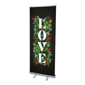 Holly and Ivy Love 2'7" x 6'7"  Vinyl Banner