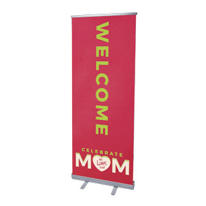 Celebrate Mom Heart 2'7" x 6'7"  Vinyl Banner