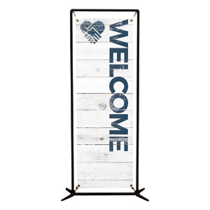 Shiplap Welcome White 2' x 6' Banner