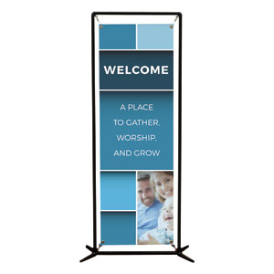 Mid Century Welcome 2' x 6' Banner