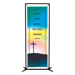 Bold Easter Calvary Hill Cross 2' x 6' Banner