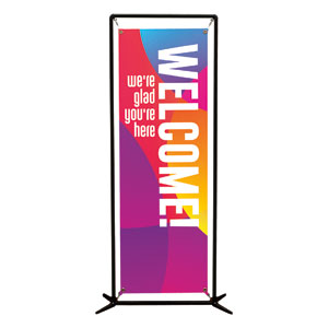 Curved Colors Welcome 2' x 6' Banner