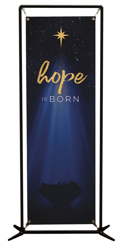 Banners, Christmas, Christmas Star Hope is Born, 2' x 6'