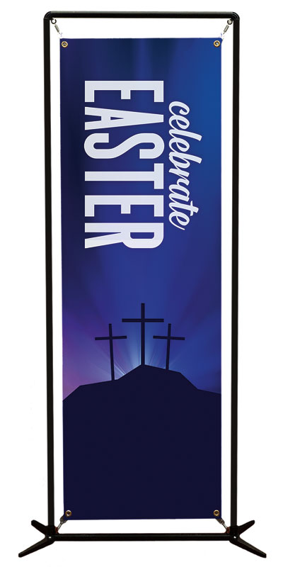Banners, Easter, Aurora Lights Celebrate Easter, 2' x 6'