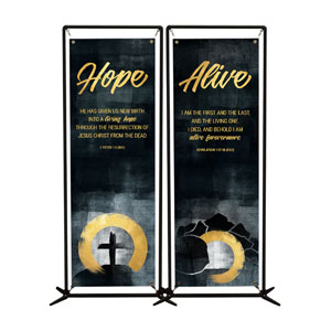 Hope Is Alive Gold Pair 2' x 6' Banner