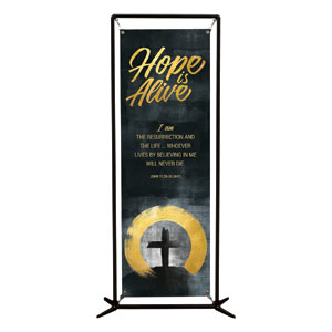 Hope Is Alive Gold Scripture 2' x 6' Banner