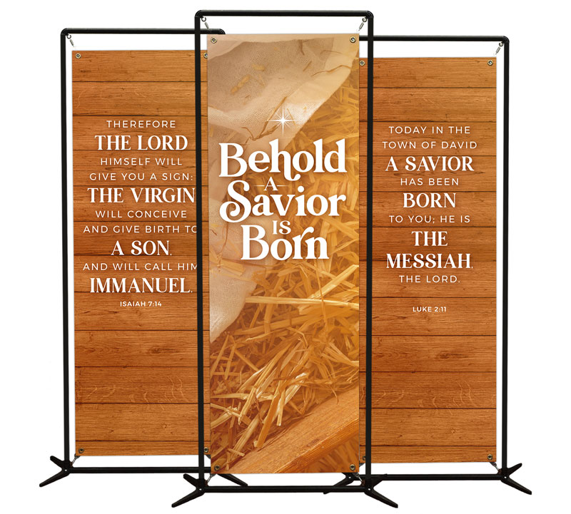 Banners, Christmas, Behold A Savior Triptych, 2' x 6'