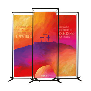 Calvary Paint Triptych 2' x 6' Banner