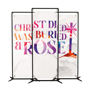 Celebrate Easter Colors Triptych 2' x 6' Banner