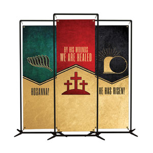 Easter Season Icons Triptych 2' x 6' Banner