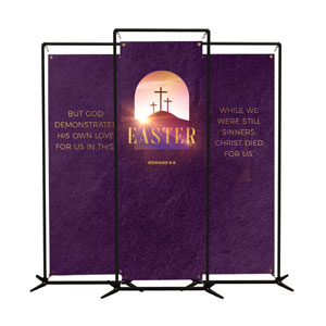 Easter Sunrise Window Triptych 2' x 6' Banner