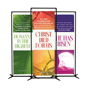 Easter Week Colors Triptych 2' x 6' Banner