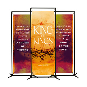 King of Kings Triptych 2' x 6' Banner