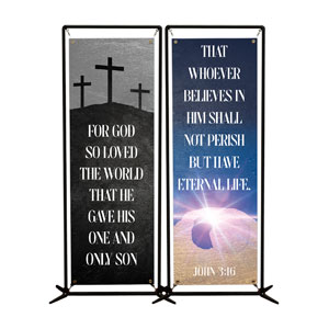 Good Friday Easter Sunday Pair 2' x 6' Banner