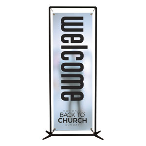 Back to Church Welcomes You Logo 2' x 6' Banner