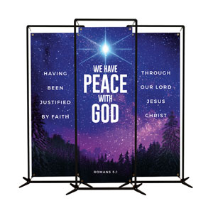 Peace On Earth Sky Triptych 2' x 6' Banner